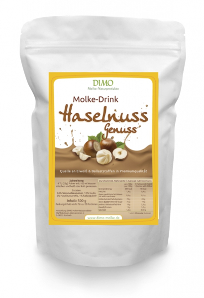 Whey drink hazelnut with valuable fiber 500g